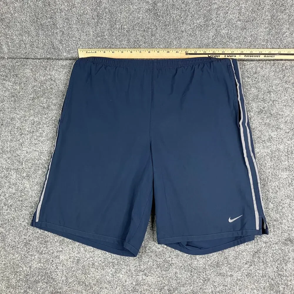 Nike Fit Dry Shorts Mens S Navy‎ Blue Athletic Training Lightweight Lined Gym